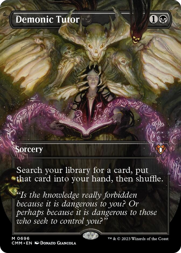 Demonic Tutor (Borderless Alternate Art) [Commander Masters] | Chromatic Games