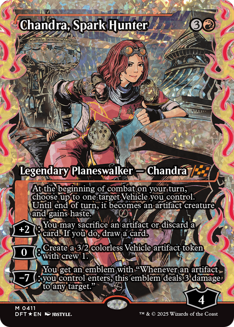 Chandra, Spark Hunter (Showcase) (Fracture Foil) [Aetherdrift] | Chromatic Games