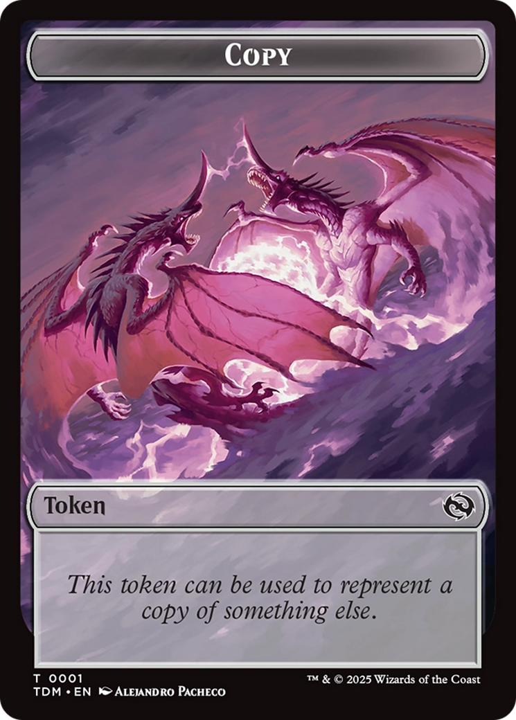 Copy // Dragon (0014) Double-Sided Token [Tarkir: Dragonstorm Commander Tokens] | Chromatic Games