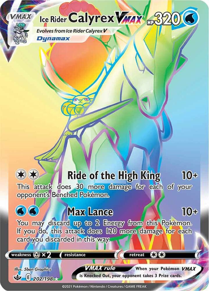 Ice Rider Calyrex VMAX Secret 202/198 (SWSH06: Chilling Reign)  - Holofoil | Chromatic Games