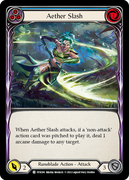 Aether Slash (Blue) [DYN184] (Dynasty)  Rainbow Foil | Chromatic Games