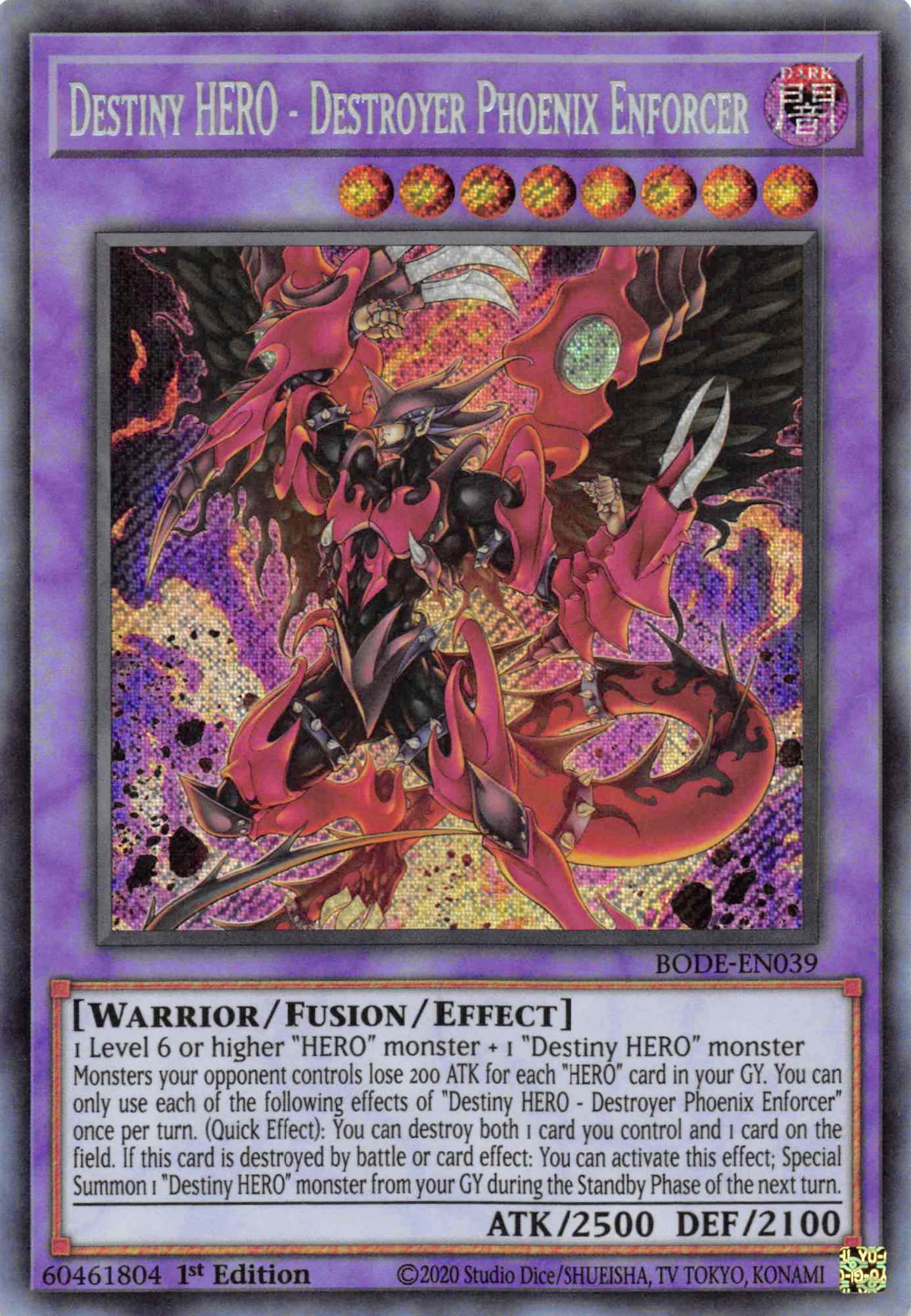 Destiny HERO - Destroyer Phoenix Enforcer [BODE-EN039] Secret Rare | Chromatic Games