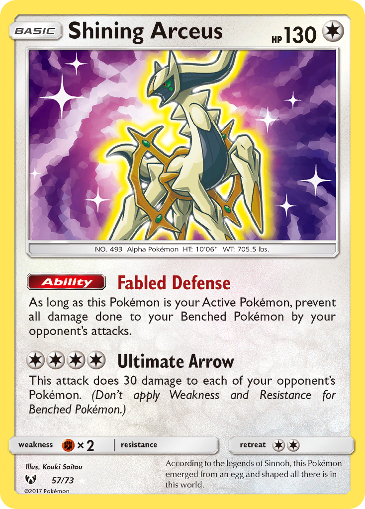 Shining Arceus (57/73) [Sun & Moon: Shining Legends] | Chromatic Games