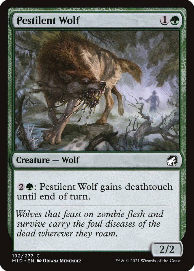 Pestilent Wolf 192/277 (Innistrad: Midnight Hunt)  - Foil | Chromatic Games