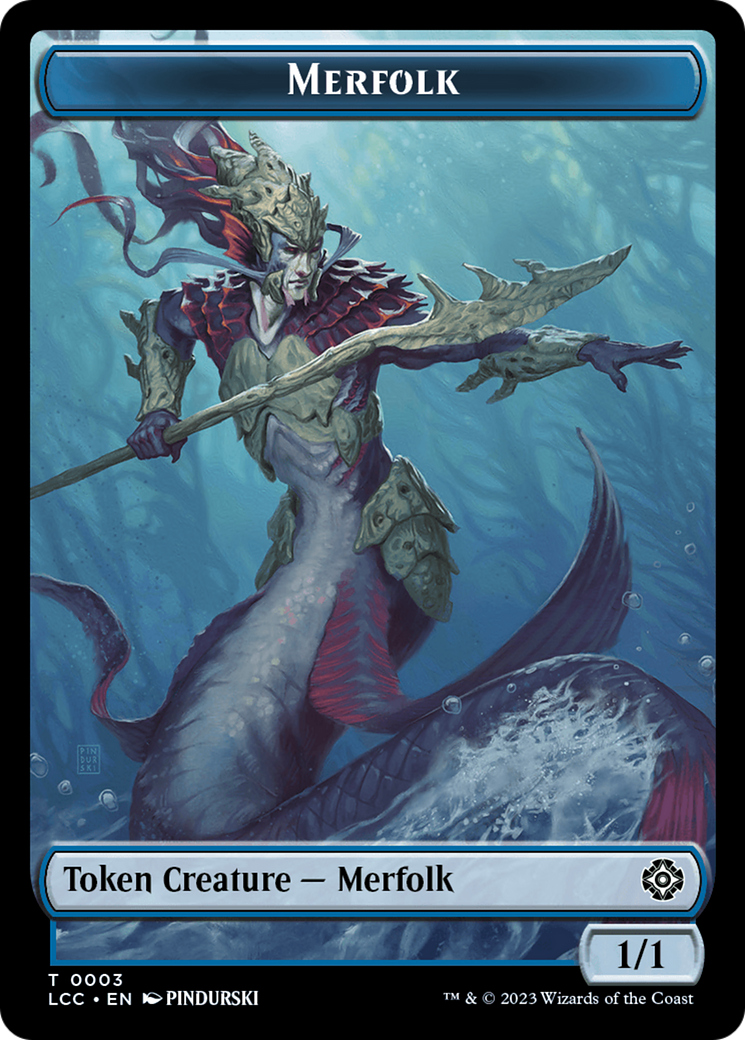 Frog Lizard // Merfolk (0003) Double-Sided Token [The Lost Caverns of Ixalan Commander Tokens] | Chromatic Games