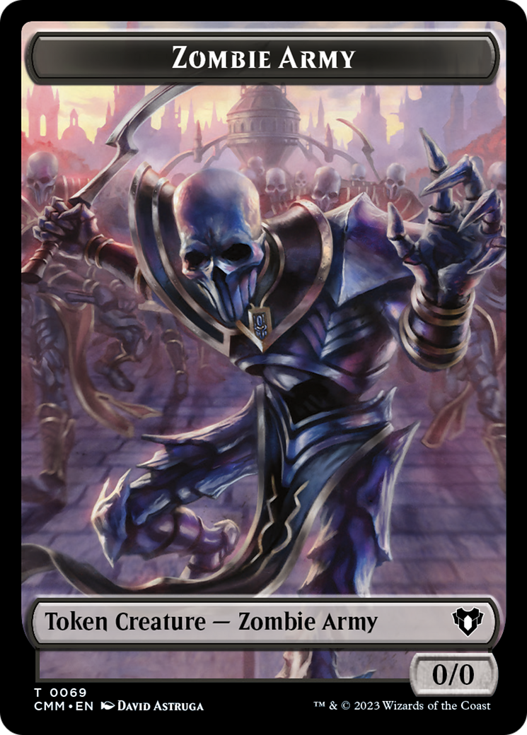 Human Warrior // Zombie Army Double-Sided Token [Commander Masters Tokens] | Chromatic Games