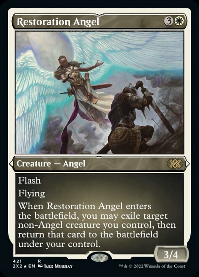 Restoration Angel (Foil Etched) [Double Masters 2022] | Chromatic Games