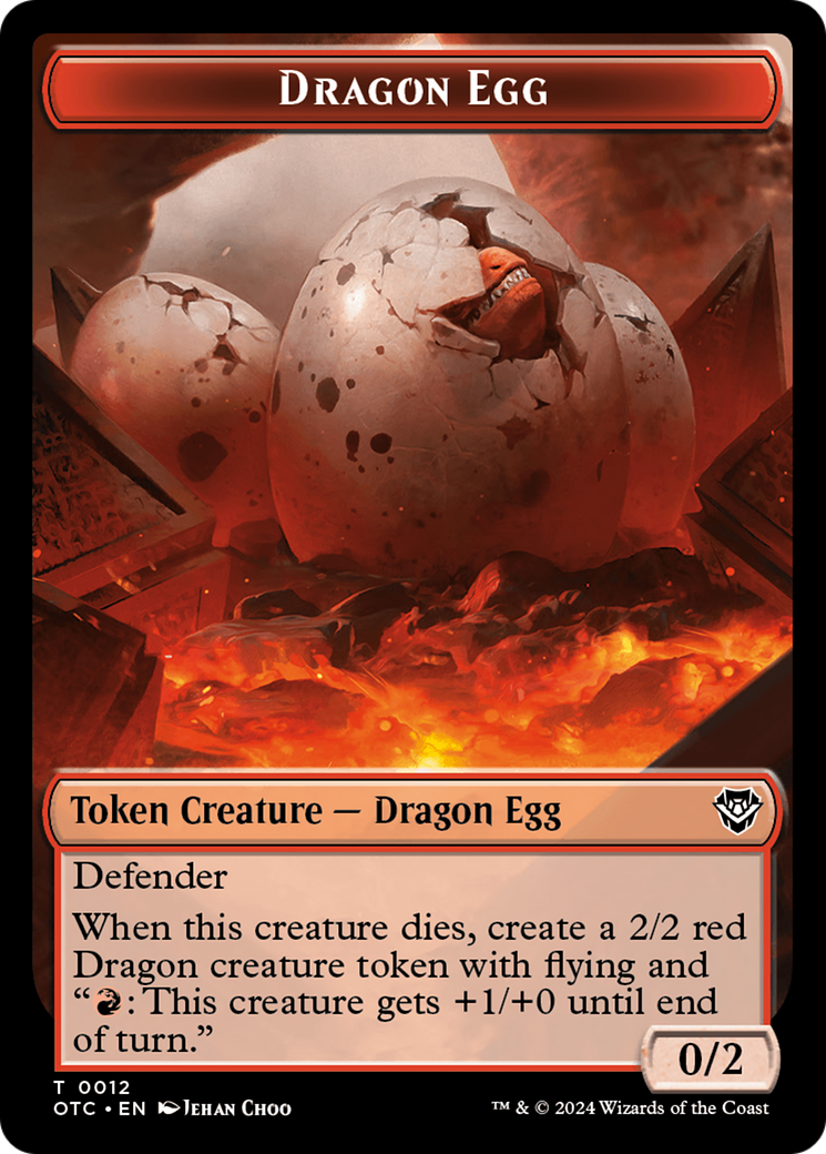 Dragon Egg // Dragon Double-Sided Token [Outlaws of Thunder Junction Commander Tokens] | Chromatic Games