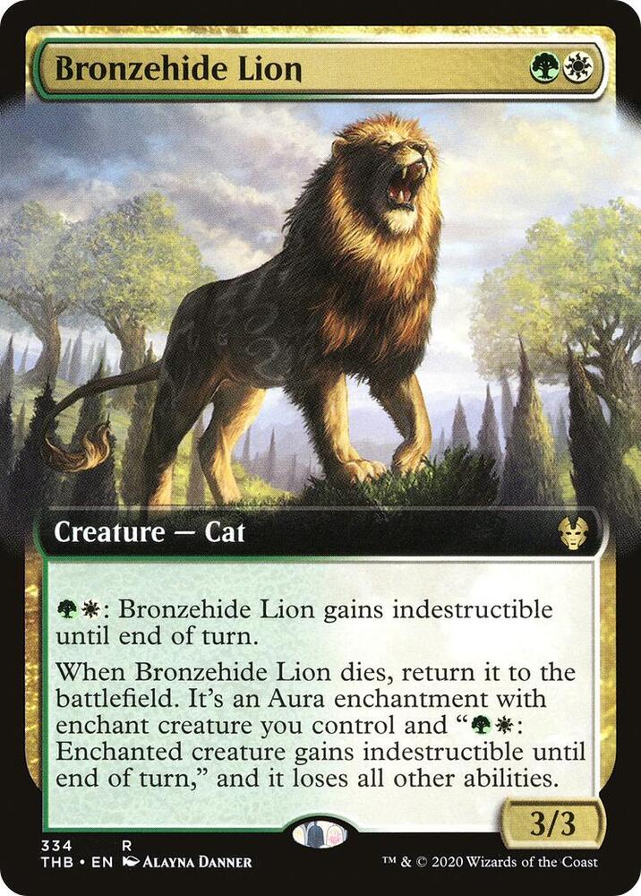 Bronzehide Lion 334/254 (Theros Beyond Death)  - Extended Art | Chromatic Games
