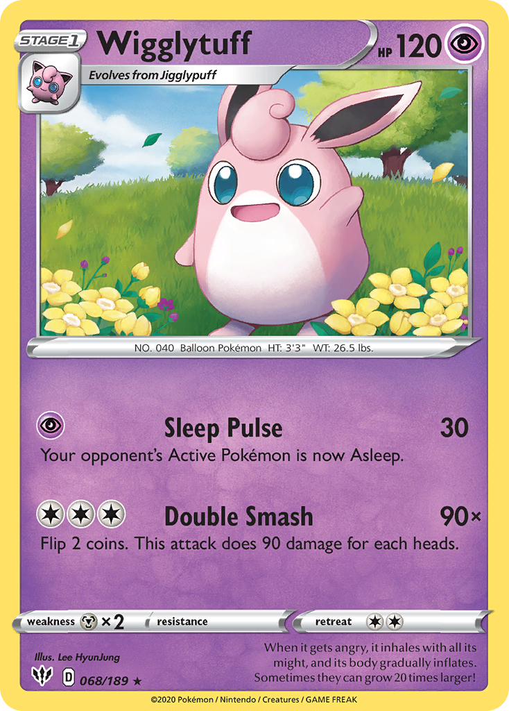 Wigglytuff (068/189) [Sword & Shield: Darkness Ablaze] | Chromatic Games