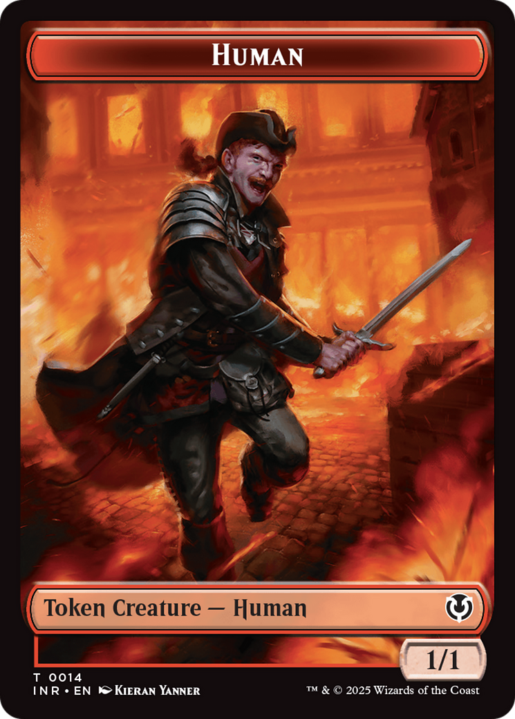 Human (0014) // Emblem - Chandra, Dressed to Kill Double-Sided Token [Innistrad Remastered Tokens] | Chromatic Games