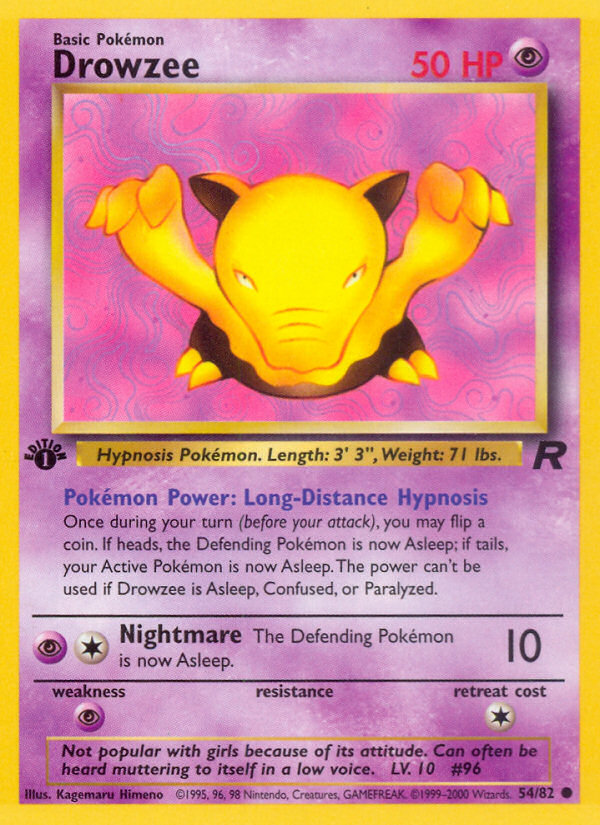 Drowzee (54/82) [Team Rocket 1st Edition] | Chromatic Games