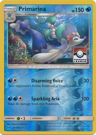 Primarina (41/149) (League Promo) [Sun & Moon: Base Set] | Chromatic Games