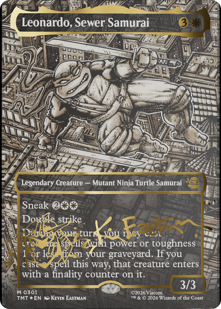 Leonardo, Sewer Samurai (Borderless) (Gold-Stamped Signature) [Teenage Mutant Ninja Turtles] | Chromatic Games
