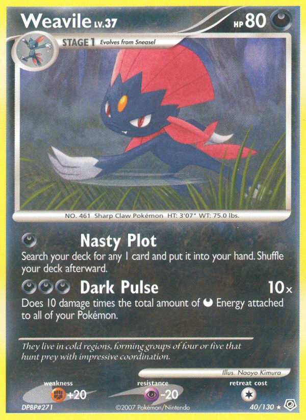 Weavile (40/130) [Diamond & Pearl: Base Set] | Chromatic Games