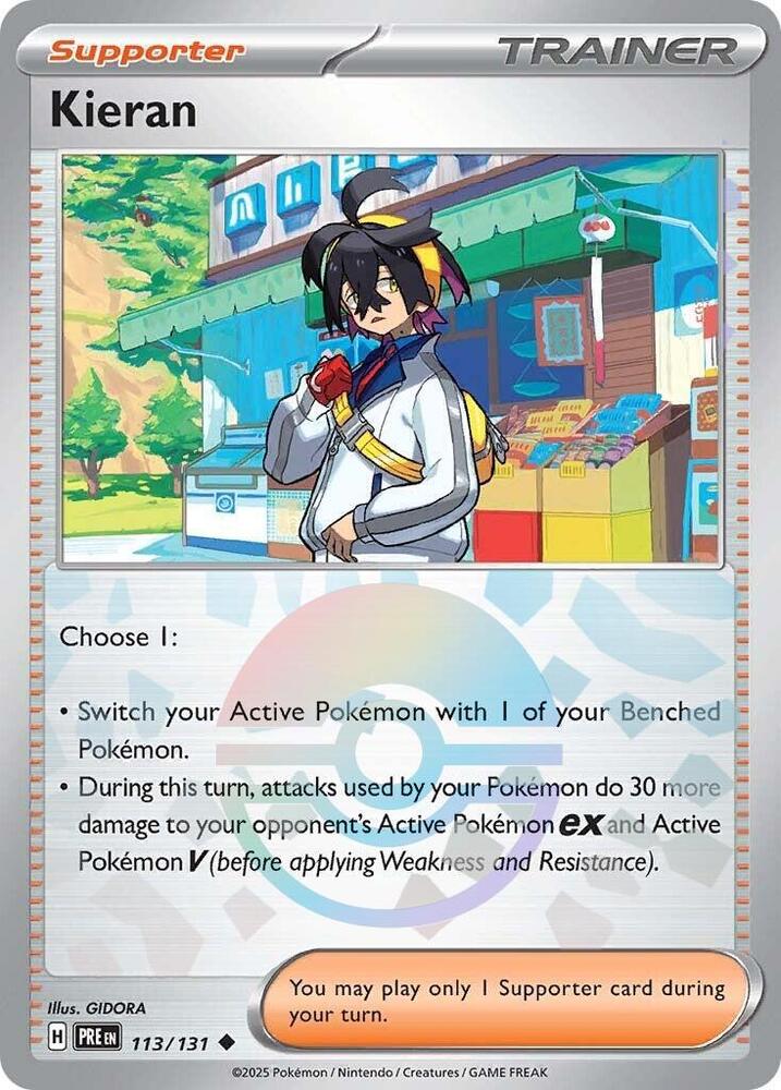 Kieran (113/131) (Poke Ball Pattern) [Scarlet & Violet: Prismatic Evolutions] | Chromatic Games