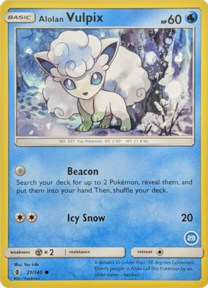 Alolan Vulpix (21/145) (Deck Exclusive #29) [Sun & Moon: Trainer Kit - Alolan Ninetales] | Chromatic Games