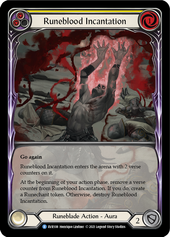 Runeblood Incantation (Yellow) [EVR108] (Everfest)  1st Edition Extended Art Rainbow Foil | Chromatic Games