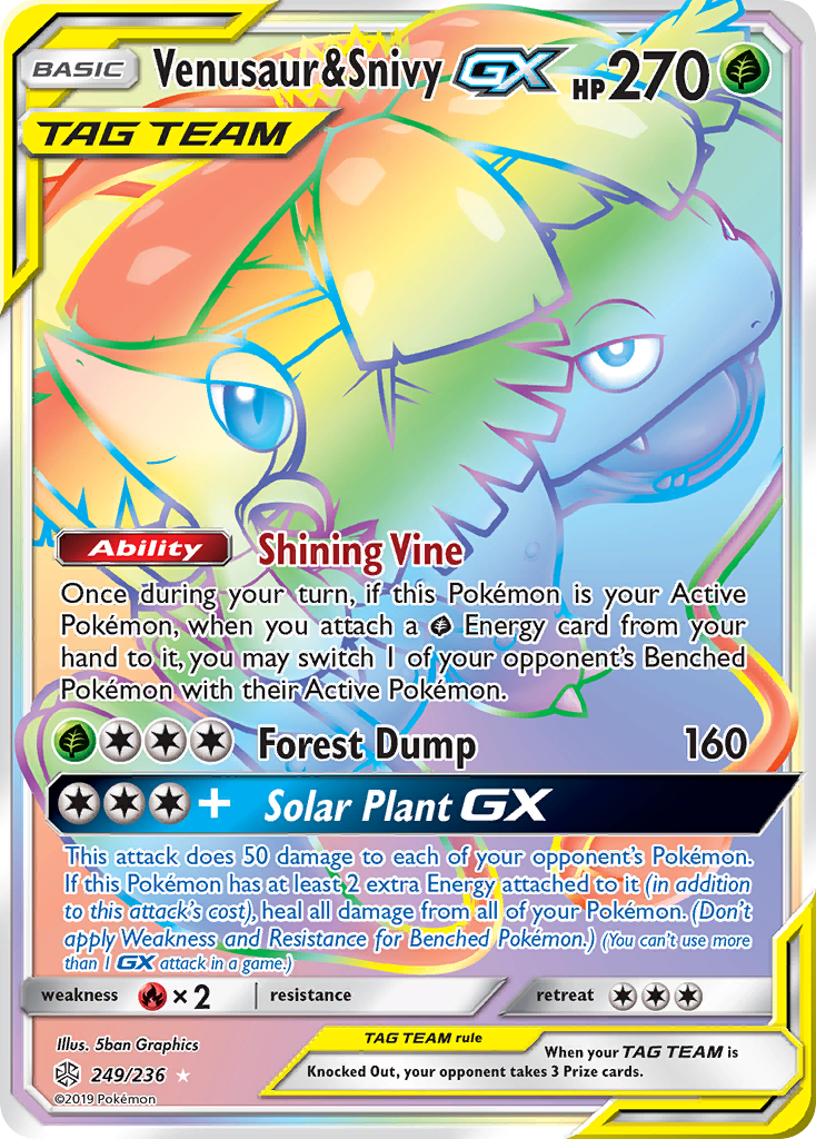 Venusaur & Snivy GX (249/236) [Sun & Moon: Cosmic Eclipse] | Chromatic Games