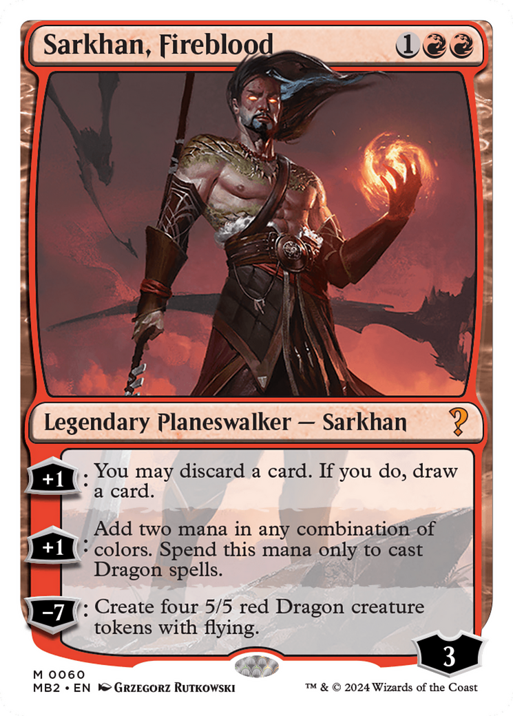 Sarkhan, Fireblood (White Border) [Mystery Booster 2] | Chromatic Games