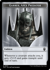 Garruk, Apex Predator Emblem // Saproling Double-Sided Token [Modern Horizons 3 Commander Tokens] | Chromatic Games