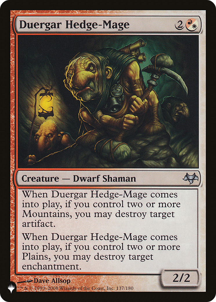 Duergar Hedge-Mage [The List Reprints] | Chromatic Games