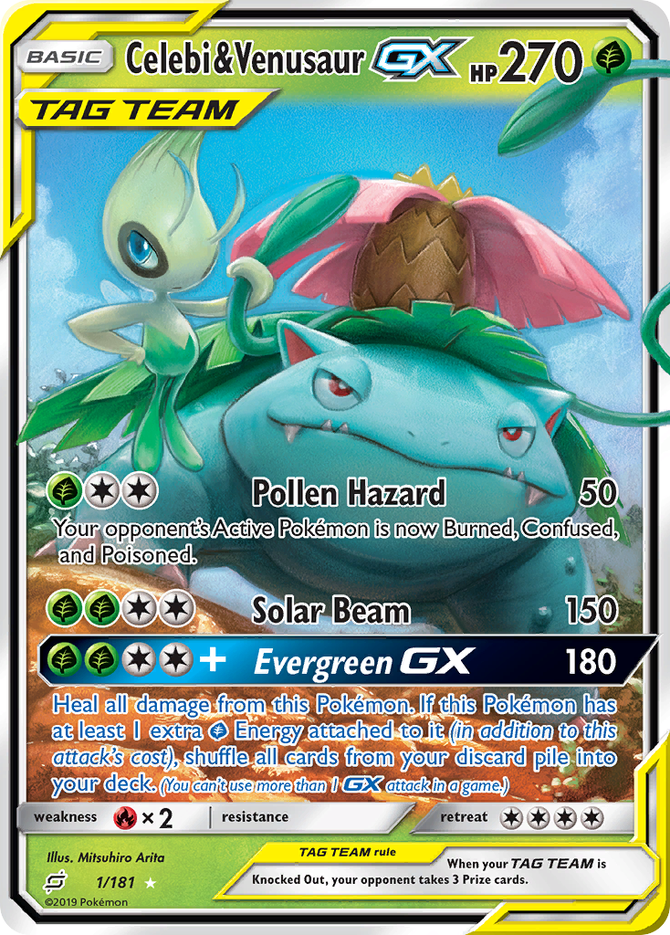 Celebi & Venusaur GX (1/181) [Sun & Moon: Team Up] | Chromatic Games