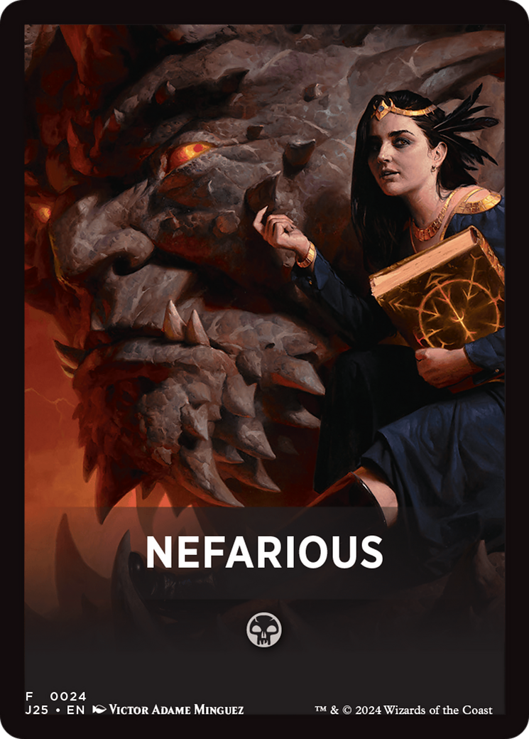 Nefarious Theme Card [Foundations Jumpstart Front Cards] | Chromatic Games