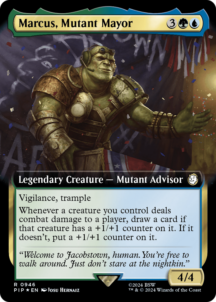Marcus, Mutant Mayor (Extended Art) (Surge Foil) [Fallout] | Chromatic Games