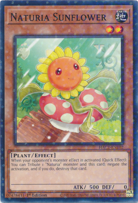 Naturia Sunflower (Duel Terminal) [HAC1-EN102] Parallel Rare | Chromatic Games
