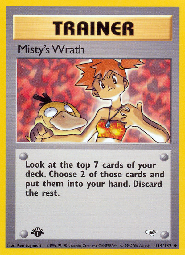 Misty's Wrath (114/132) [Gym Heroes 1st Edition] | Chromatic Games