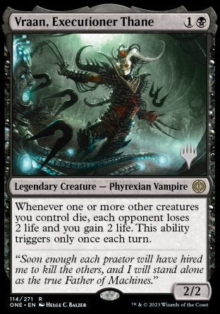 Vraan, Executioner Thane (Promo Pack) [Phyrexia: All Will Be One Promos] | Chromatic Games