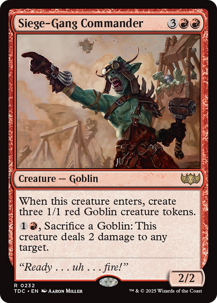Siege-Gang Commander [Tarkir: Dragonstorm Commander] | Chromatic Games