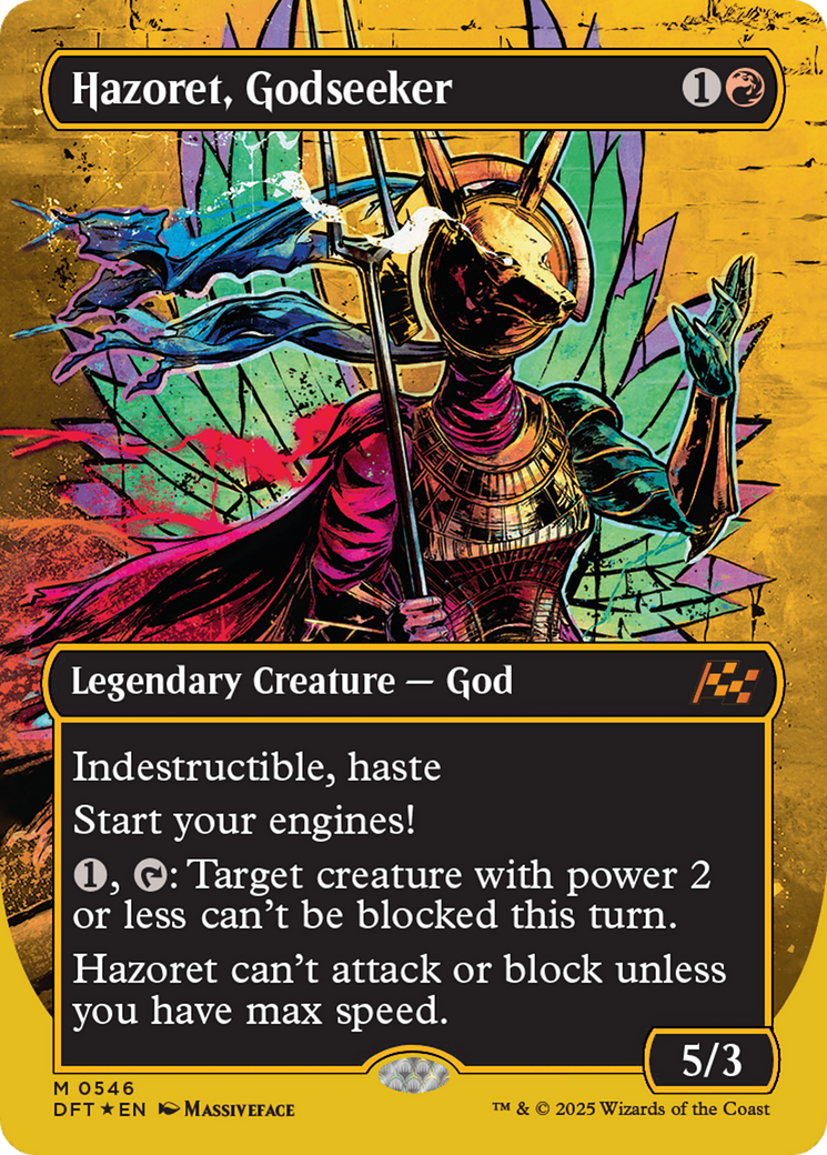 Hazoret, Godseeker (Borderless) (First-Place Foil) [Aetherdrift] | Chromatic Games