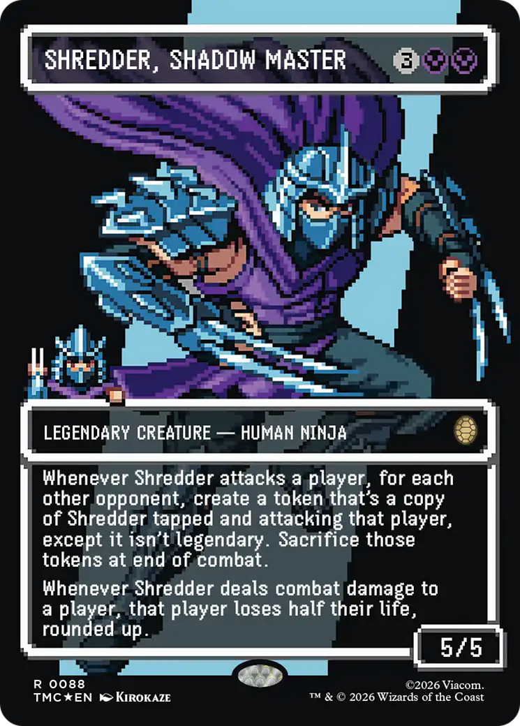 Shredder, Shadow Master (Borderless) (Surge Foil) [Teenage Mutant Ninja Turtles Commander] | Chromatic Games