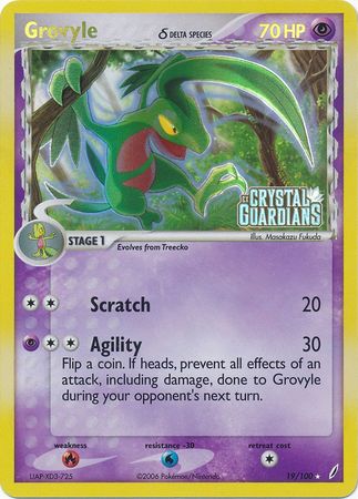 Grovyle (19/100) (Delta Species) (Stamped) [EX: Crystal Guardians] | Chromatic Games