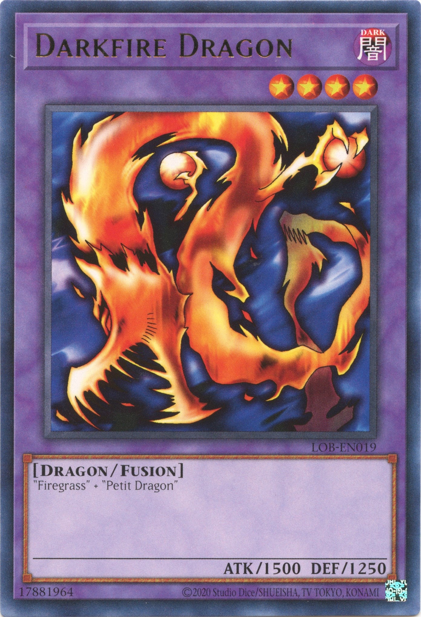 Darkfire Dragon (25th Anniversary) [LOB-EN019] Rare | Chromatic Games