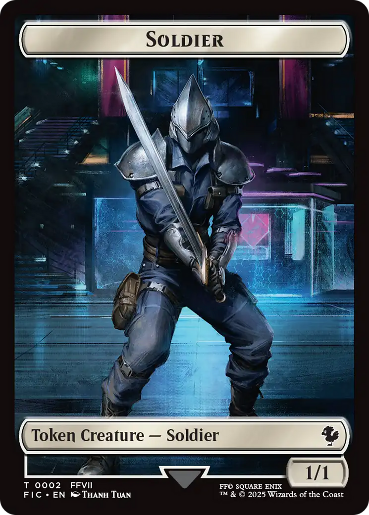 Soldier // Rebel Double-Sided Token [FINAL FANTASY Commander Tokens] | Chromatic Games