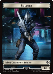Soldier // Rebel Double-Sided Token [FINAL FANTASY Commander Tokens] | Chromatic Games