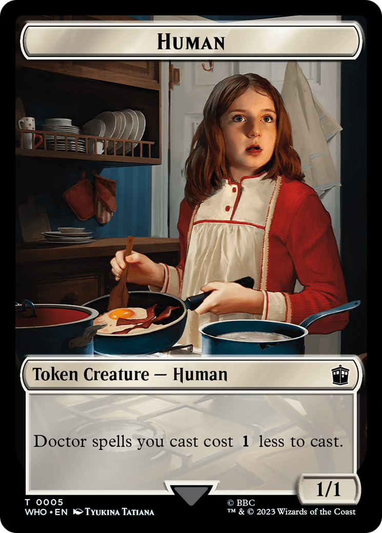 Human (0005) // Clue (0023) Double-Sided Token [Doctor Who Tokens] | Chromatic Games