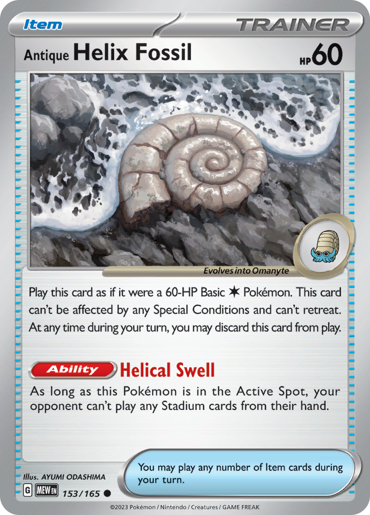 Antique Helix Fossil (153/165) [Scarlet & Violet: 151] | Chromatic Games