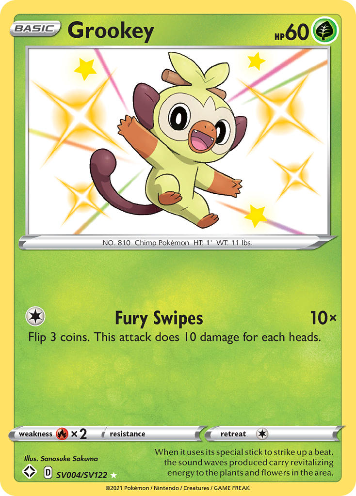 Grookey (SV004/SV122) [Sword & Shield: Shining Fates] | Chromatic Games