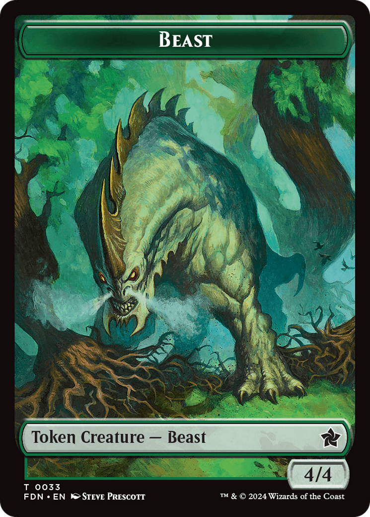 Dog // Beast (0033) Double-Sided Token [Foundations Tokens] | Chromatic Games