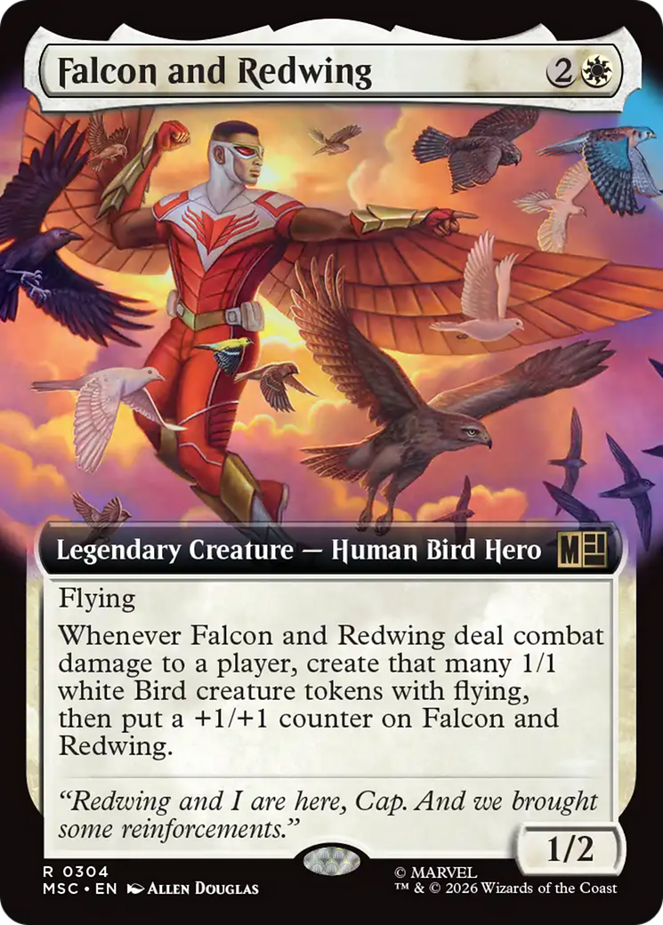 Falcon and Redwing (Extended Art) [Marvel Super Heroes Commander] | Chromatic Games
