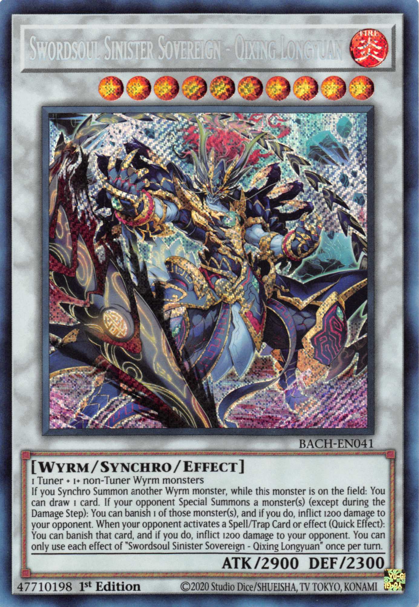 Swordsoul Sinister Sovereign - Qixing Longyuan [BACH-EN041] Secret Rare | Chromatic Games