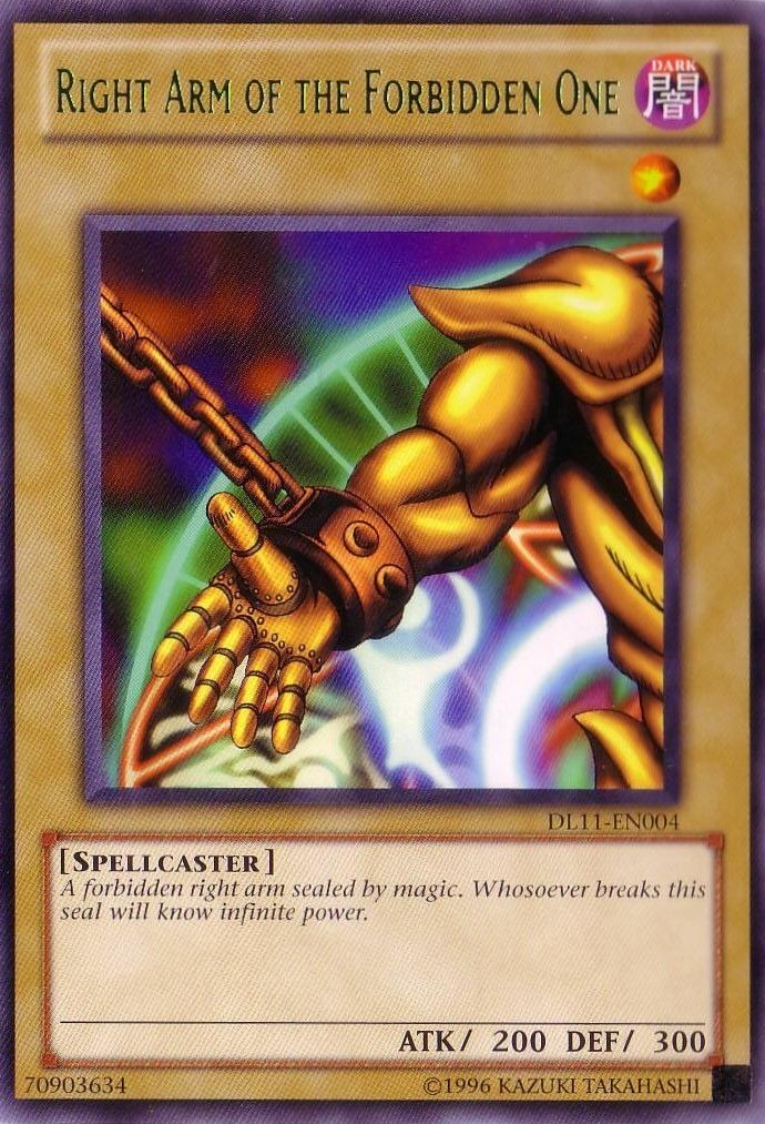 Right Arm of the Forbidden One (Green) [DL11-EN004] Rare | Chromatic Games