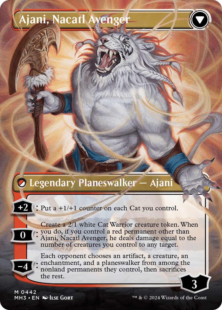 Ajani, Nacatl Pariah // Ajani, Nacatl Avenger (Borderless) [Modern Horizons 3] | Chromatic Games