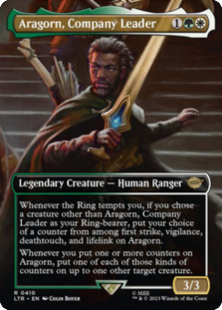 Aragorn, Company Leader (Borderless Alternate Art) [The Lord of the Rings: Tales of Middle-Earth] | Chromatic Games