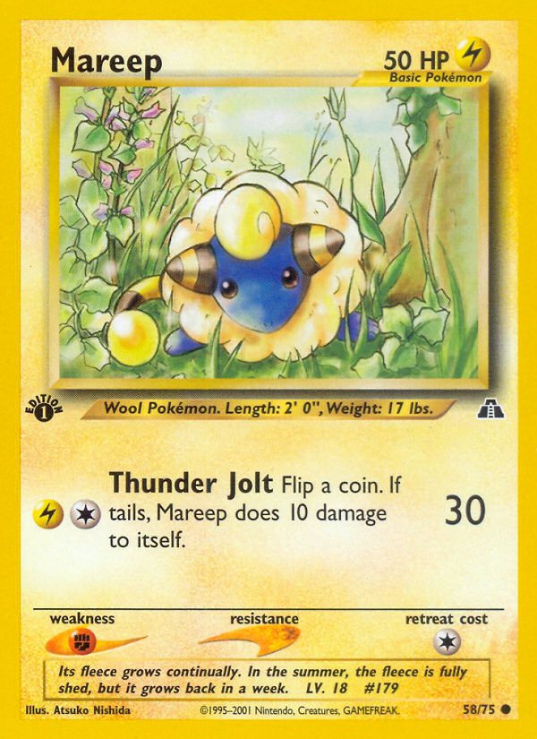 Mareep (58/75) [Neo Discovery 1st Edition] | Chromatic Games