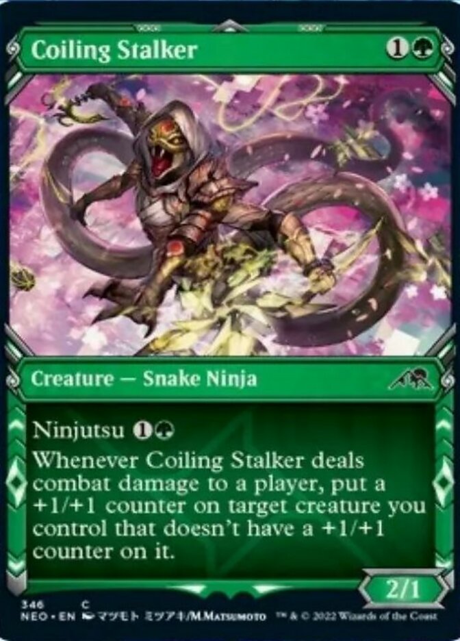 Coiling Stalker (Showcase Ninja) [Kamigawa: Neon Dynasty] | Chromatic Games